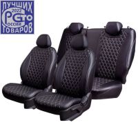 Чехлы Премиум Экокожа Байрон Ромб на Kia K5 с 2020+ Чехлы Премиум Экокожа Байрон Ромб на Kia K5 с 2020+