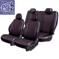 Чехлы Премиум Экокожа Байрон Ромб на Kia K5 с 2020+ Чехлы Премиум Экокожа Байрон Ромб на Kia K5 с 2020+