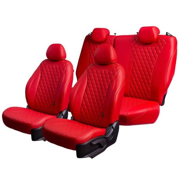 Чехлы Премиум Экокожа Байрон Ромб на Kia K5 с 2020+ Чехлы Премиум Экокожа Байрон Ромб на Kia K5 с 2020+