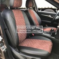 Чехлы Автопилот Алькантара Ромб на SsangYong Rexton 2002-2012 г.в. Чехлы Автопилот Алькантара Ромб на SsangYong Rexton 2002-2012 г.в.